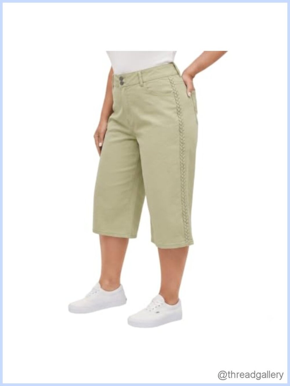 Plus Size Wide Leg Capri Jeans High Waisted Stretchy Boyfriend Curvy
